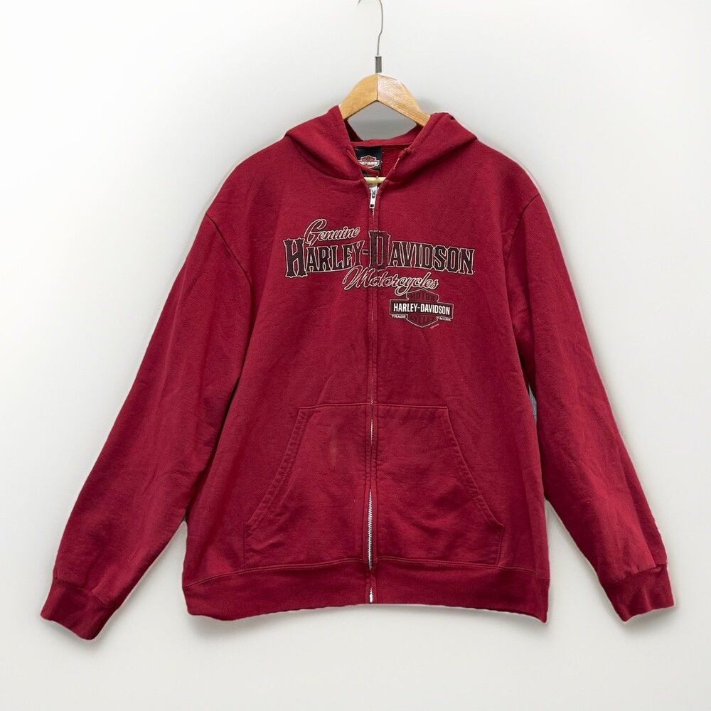 Harley Davidson Motorcycle Jacket Hoodie Buds Evansville Indiana Women's Large
